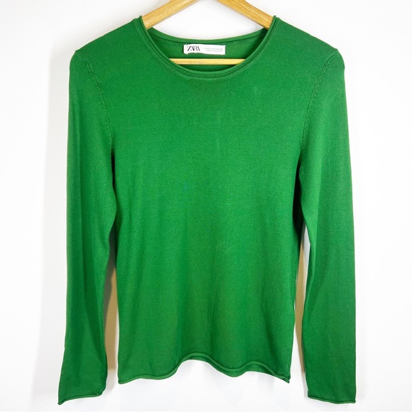 Zara Sweaters Zara Green Lightweight Sweater Poshmark